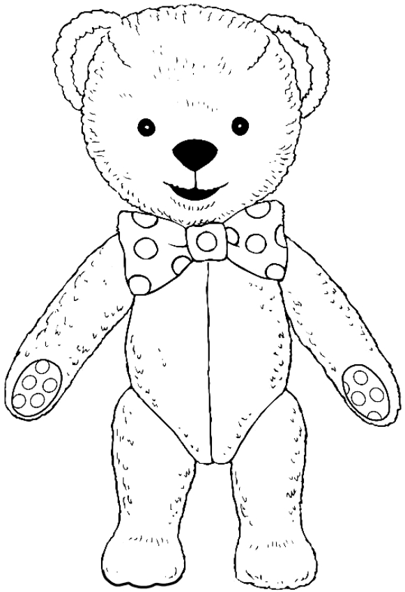 Drawing of Teddy l'orsetto di pezza from Andy Pandy to print and coloring