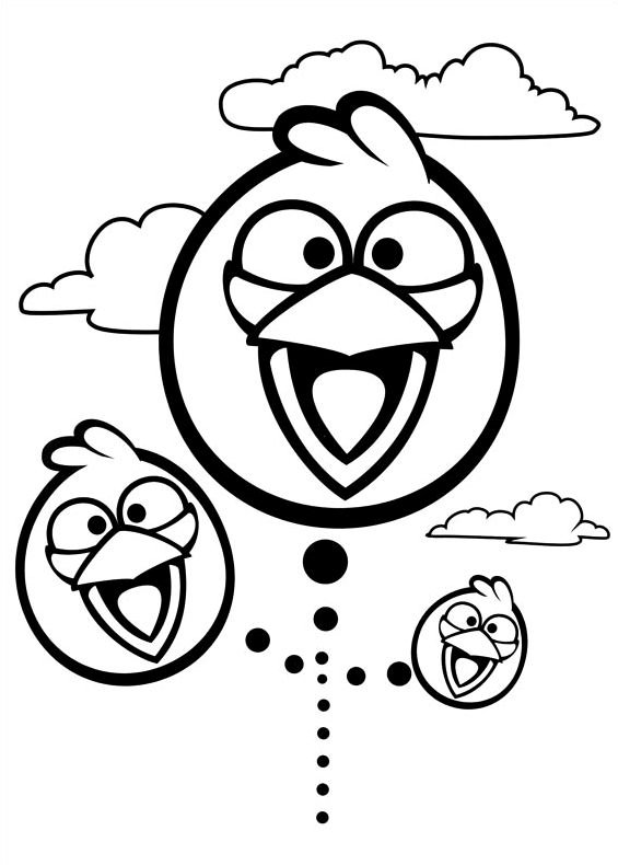 Drawing of Angry Birds to print and coloring