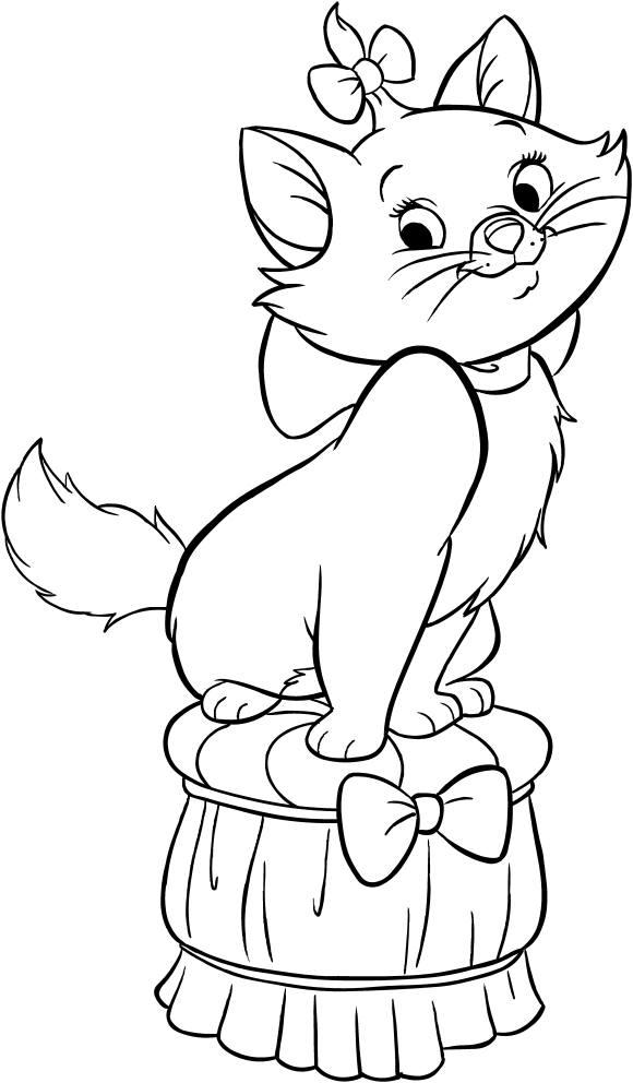  Marie of Aristocats, coloring page to print