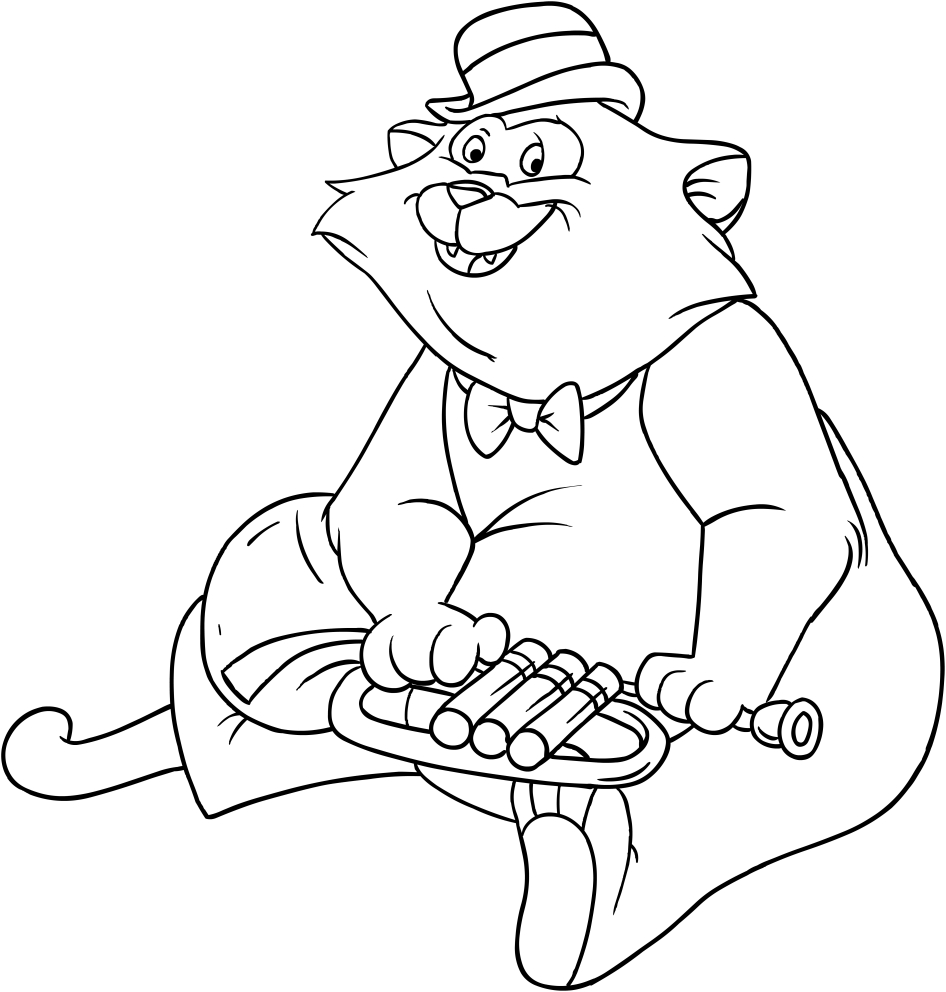  Scat Cat of Aristocats, coloring page to print