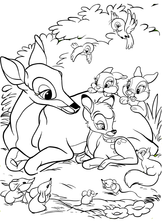 Bambi's mother  coloring pages