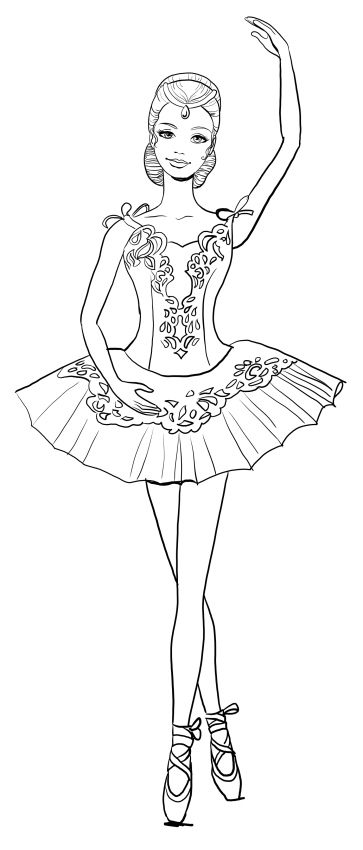 Barbie ballerina coloring pages