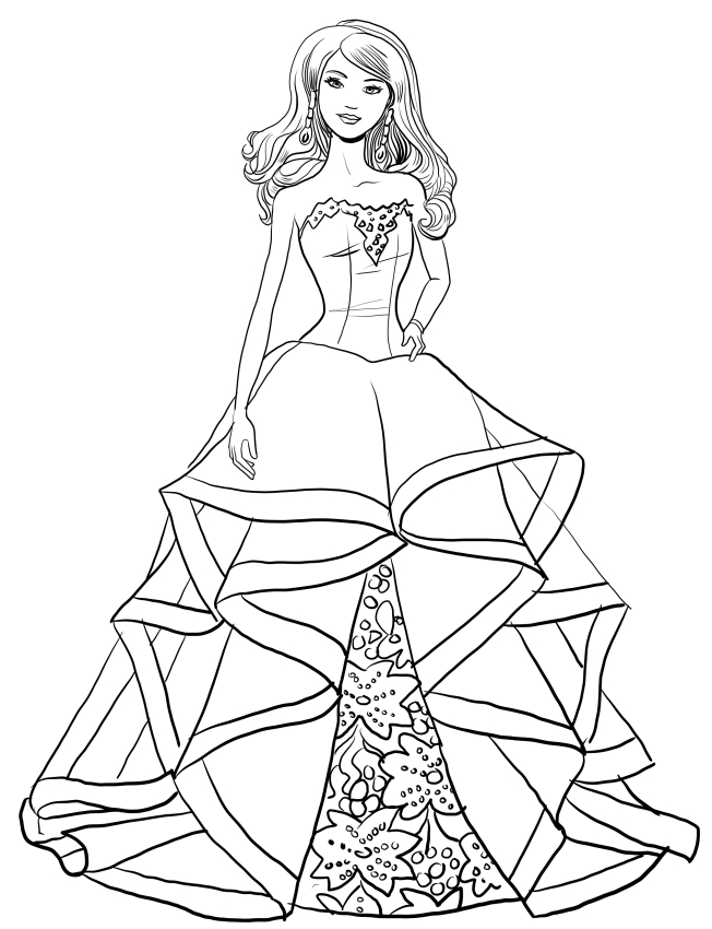 Barbie party magic coloring pages