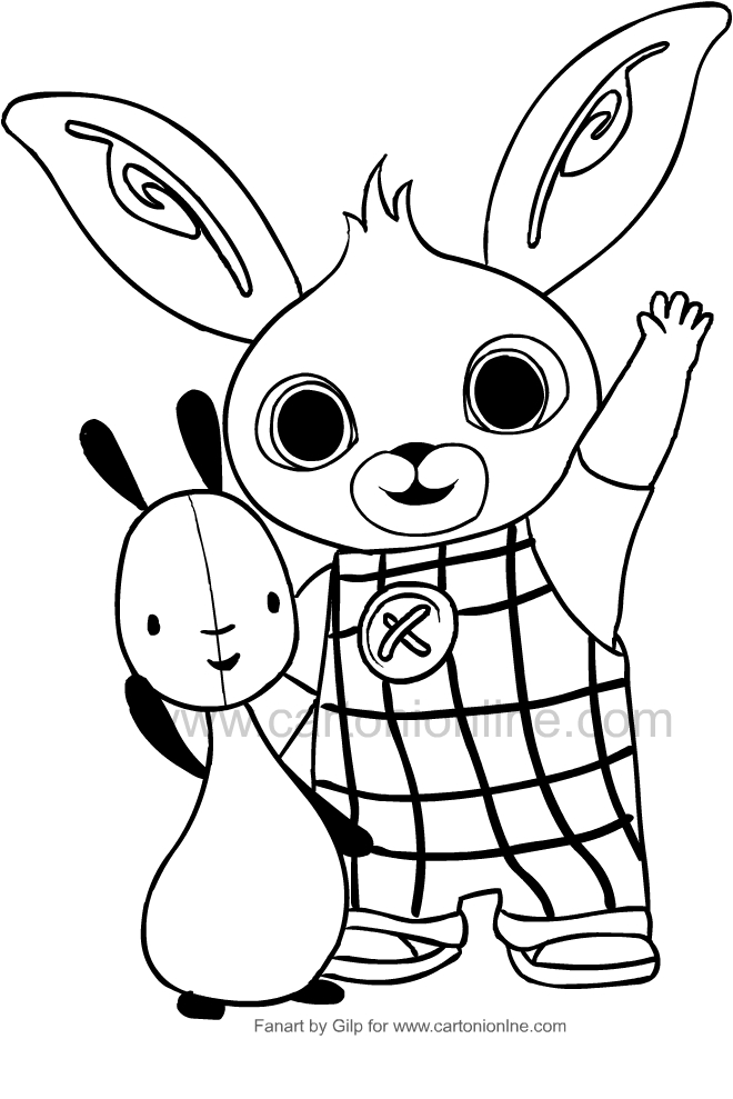 Drawing of Bing e Flop to print and coloring
