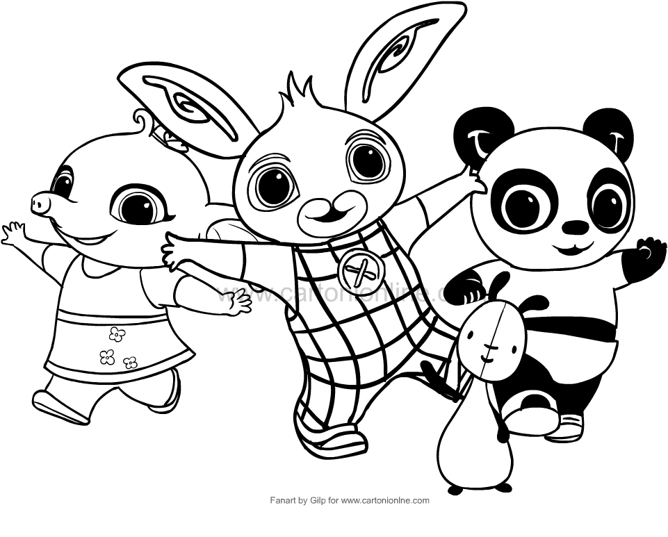 Drawing of Bing e i suoi amici coloring pages