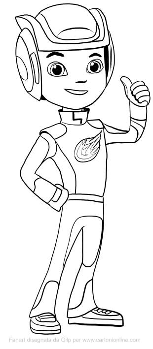  AJ of Blaze and the monster machines coloring page to print