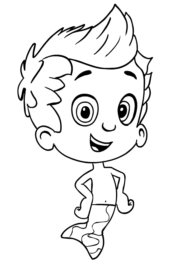 Drawing of Gil from the Bubble Guppies to print and coloring