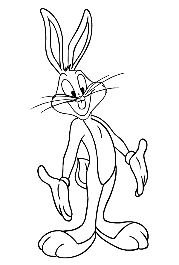 Drawing of Bugs Bunny to print and coloring