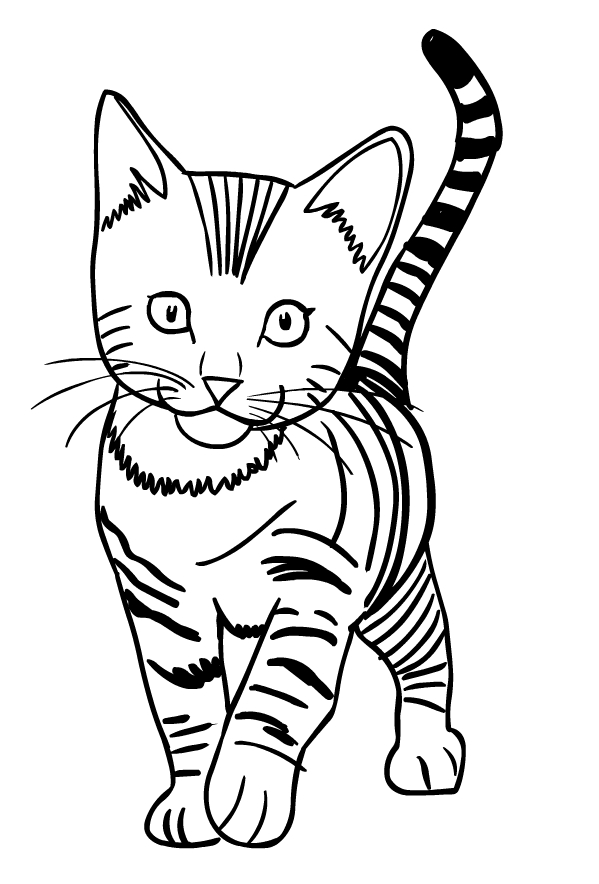Drawing of cats to print and coloring