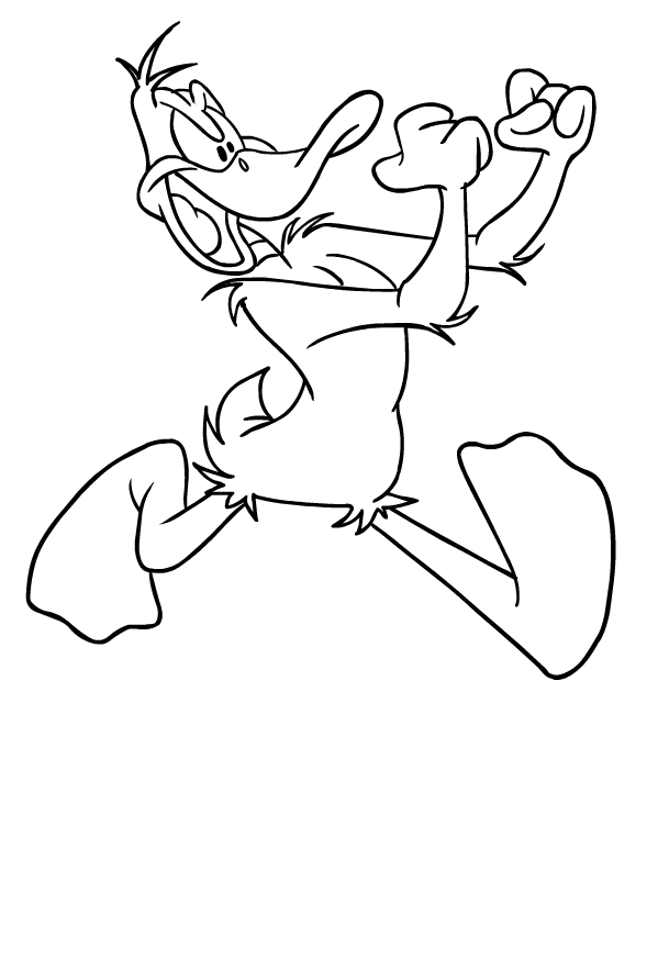 Drawing of Daffy Duck to print and coloring