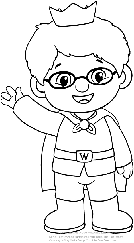  Prince Wednesday the friend of Daniel Tiger coloring page to print