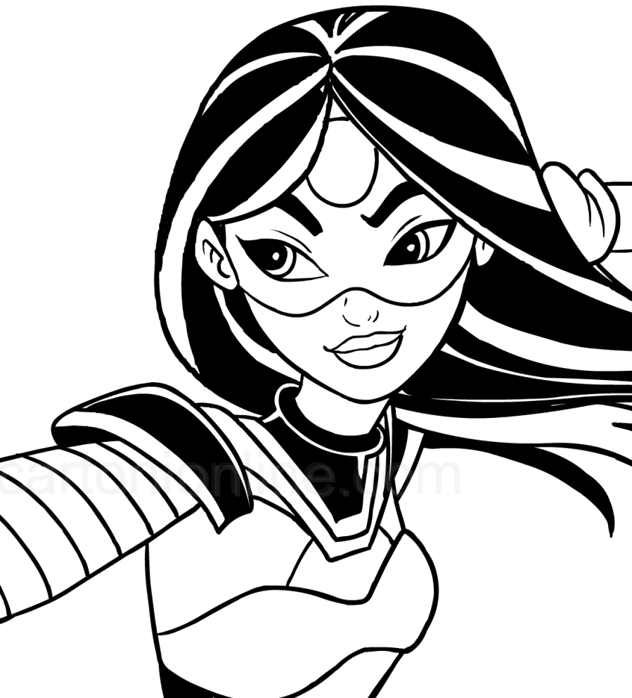 Katana in the foreground (DC Superhero Girls) coloring page to print