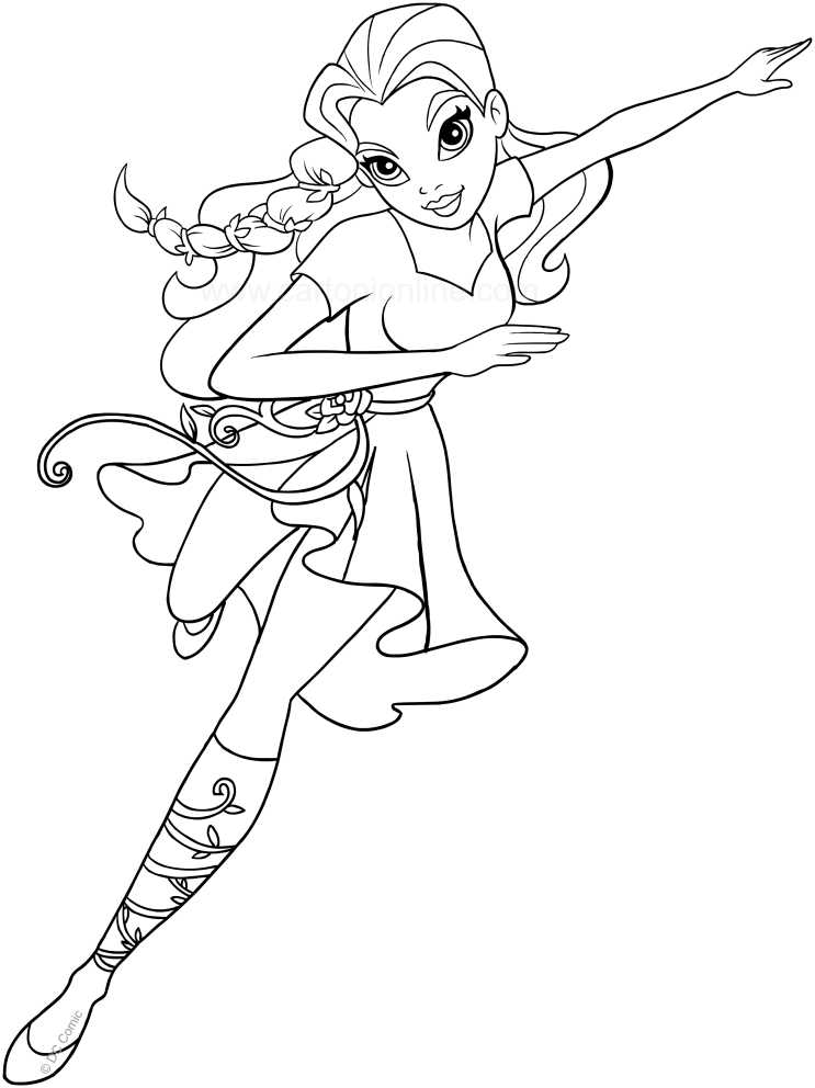 Poison Ivy (DC Superhero Girls) coloring page to print