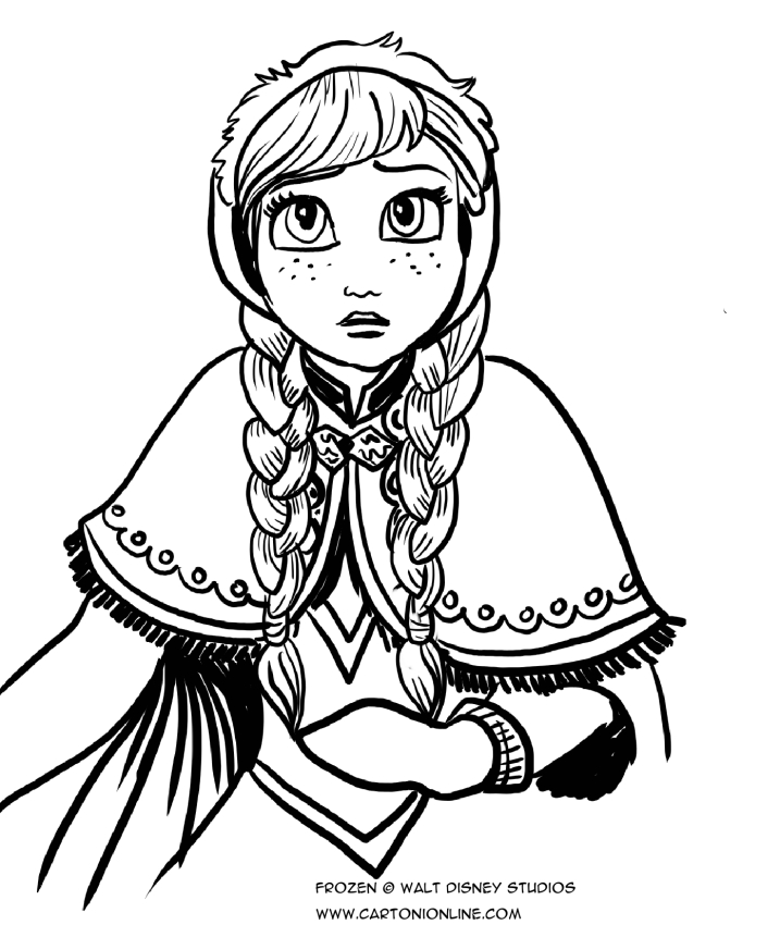 Anna foreground surprise coloring page