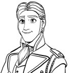 Prince Hans foreground coloring page