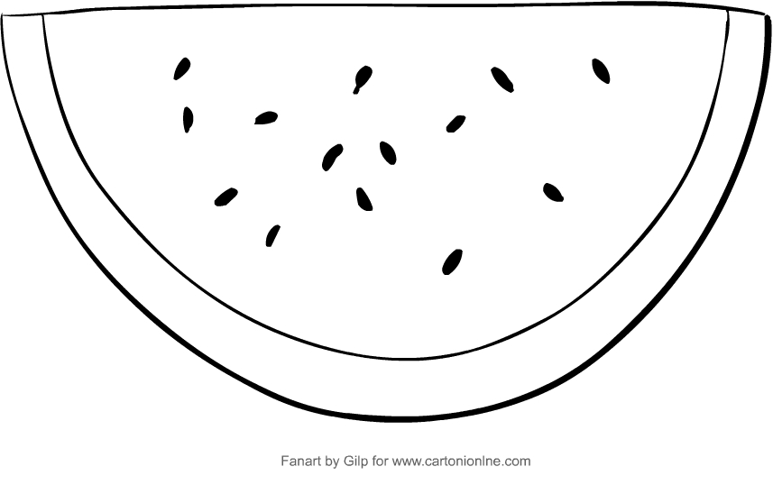 Drawing watermelon coloring pages printable