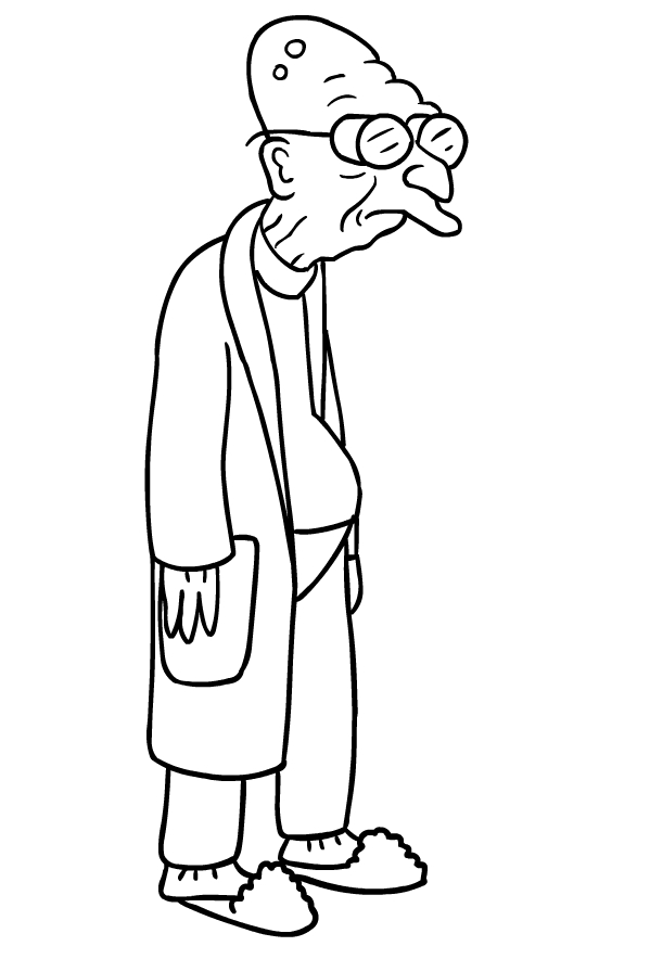 Drawing of Hubert J. Farnsworth  di Futurama to print and coloring