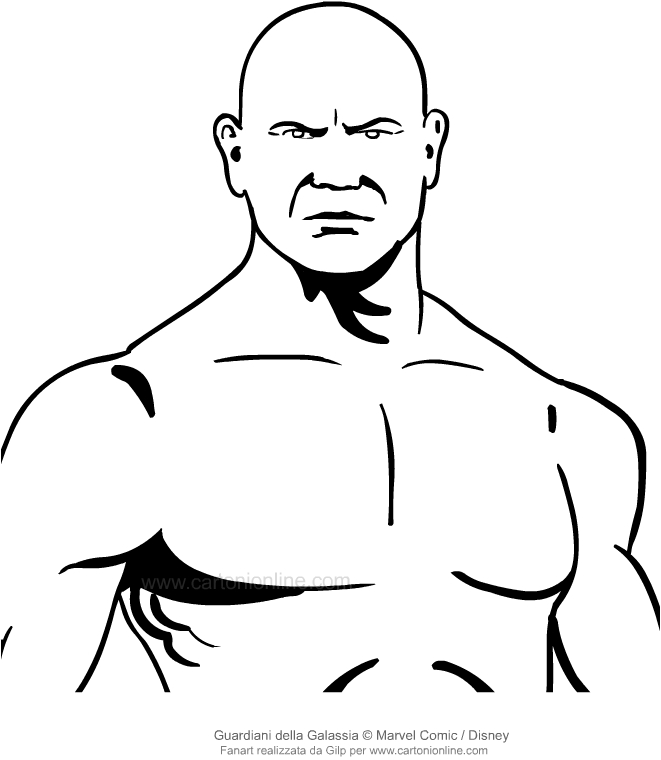 Drawing Drax the Destroyer (the face) (Guardians of the Galaxy) coloring pages printable for kids