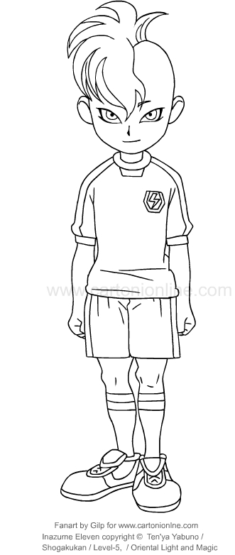 Drawing Caleb Stonewall from Inazuma Eleven coloring pages printable for kids