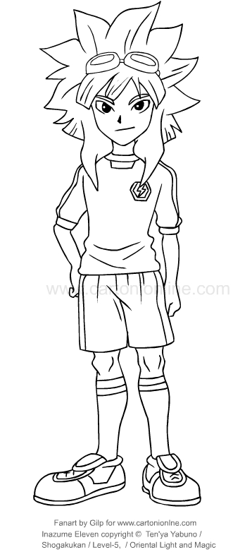 Drawing Hurley Kane from Inazuma Eleven coloring pages printable for kids
