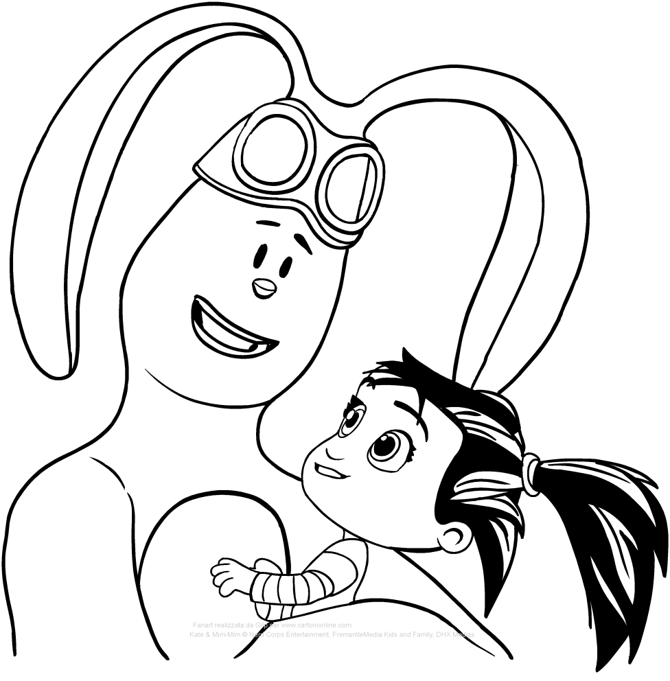  Kate and Mim-Mim coloring page to print