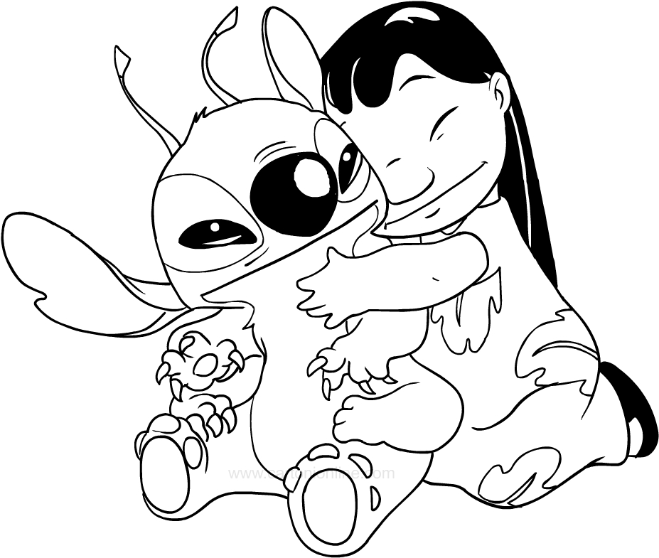 Drawing Lilo & Stitch coloring pages printable for kids