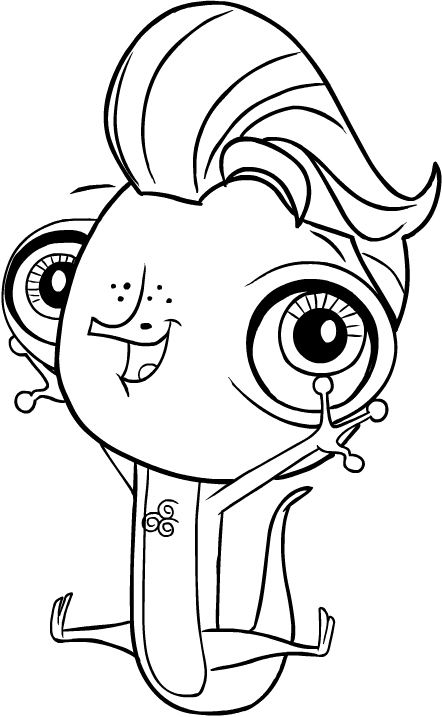 Drawing Vinnie the chameleon of Littlest Pet Shop coloring pages printable for kids