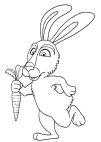 Rabbit coloring page - friend of Masha and The Bear