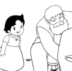 Drawing Heidi ed il nonno coloring pages printable for kids
