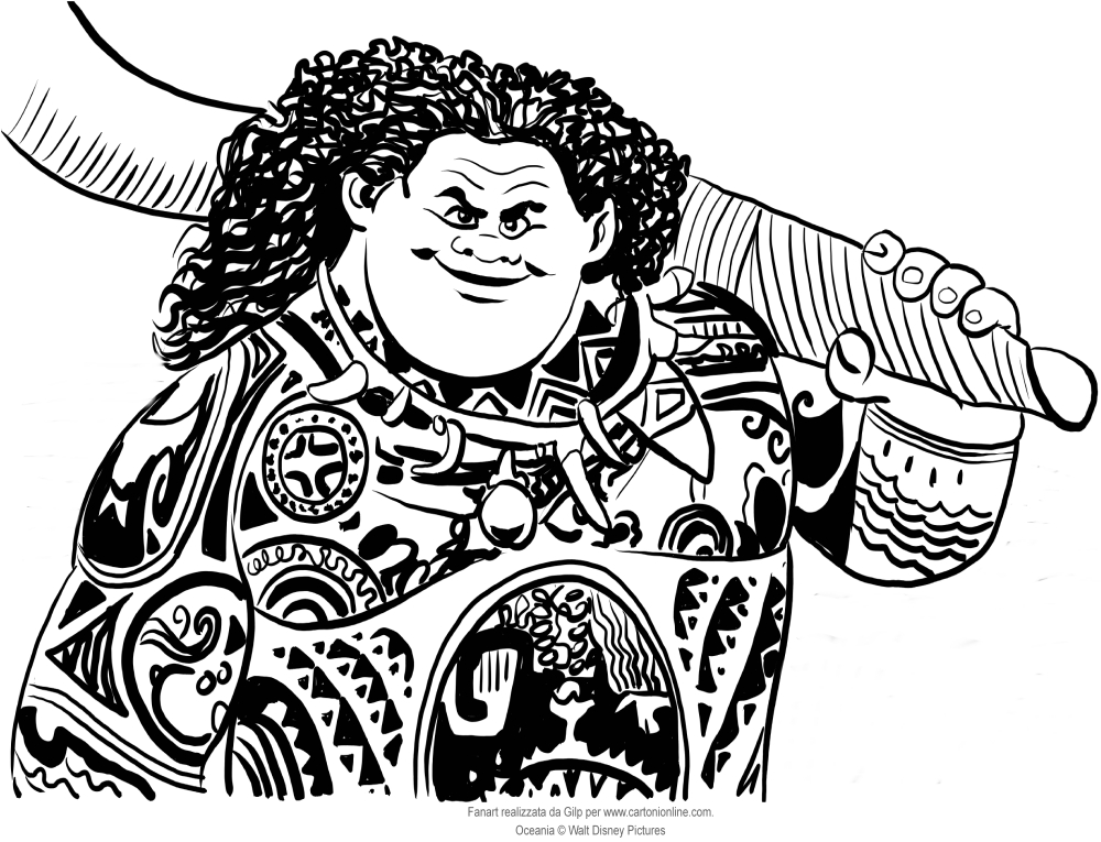  Maui of Moana coloring page to print