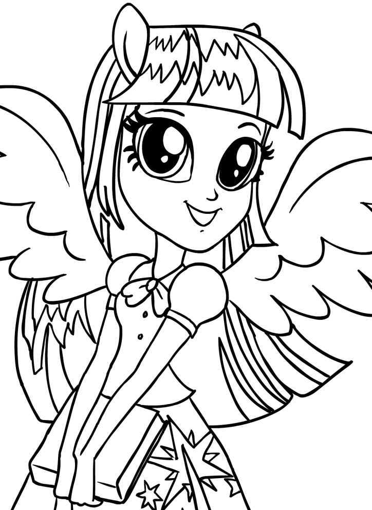 Drawing Twilight Sparkle (Equestria Girls) (the face) of My Little Pony  coloring page