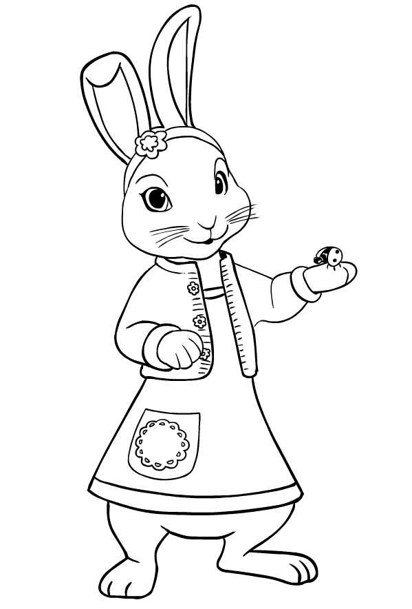 Drawing of Lily Bobtail l'friend of Peter Rabbit coloring page