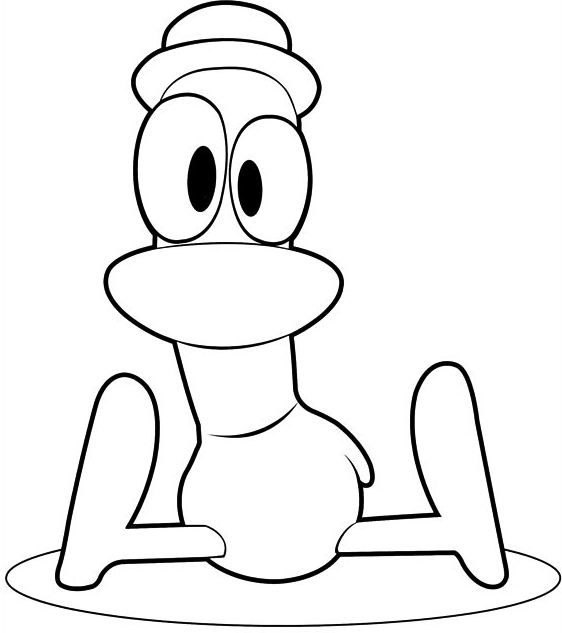 Drawing Pato sitting coloring pages printable for kids