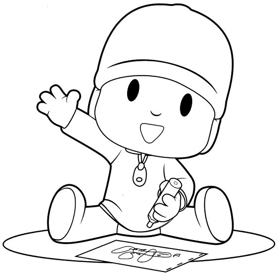 Drawing Pocoy writing coloring pages printable for kids