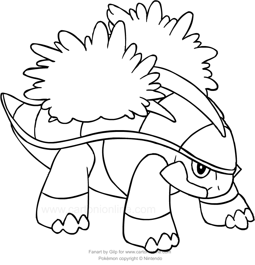 Drawing Grotle of the Pokemon coloring pages printable for kids