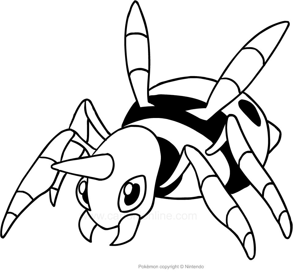 Drawing Ariados of the Pokemon coloring pages printable for kids