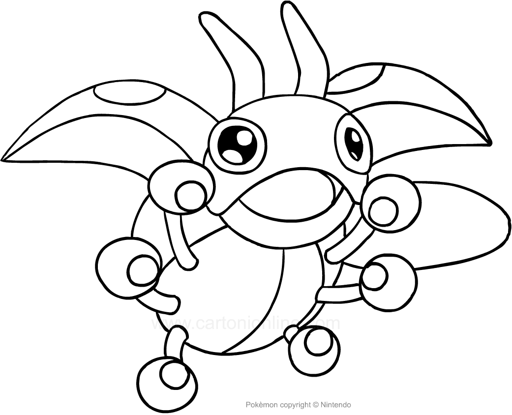 Drawing Ledyba of the Pokemon coloring pages printable for kids