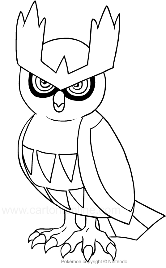 Drawing Noctowl of the Pokemon coloring pages printable for kids