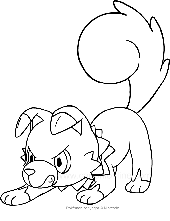 Drawing Rockruff of the Pokemon coloring pages printable for kids