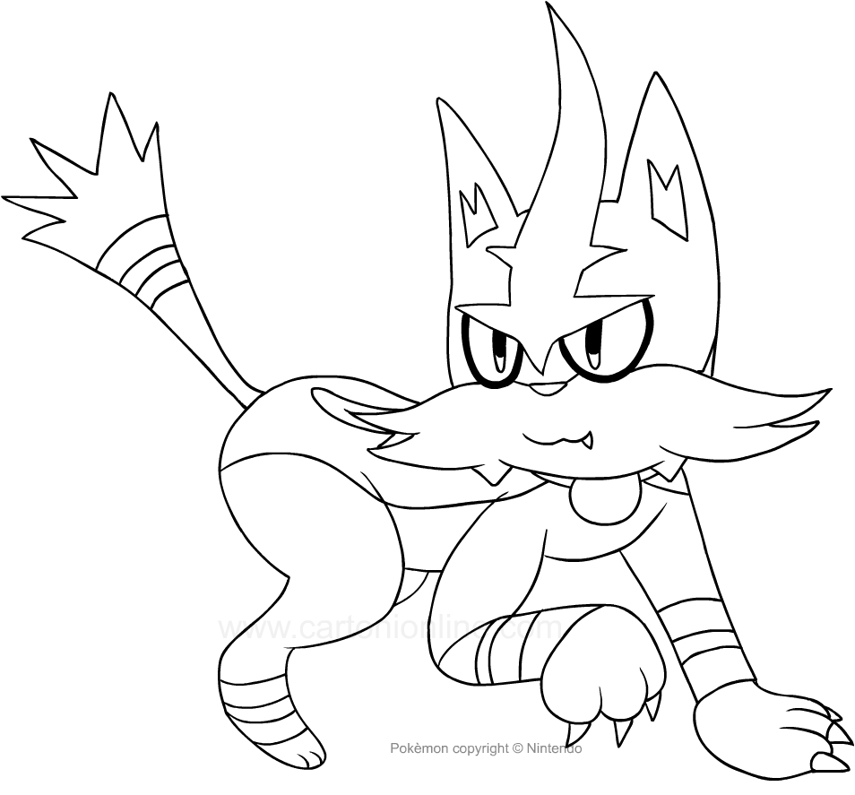 Drawing Torracat of the Pokemon coloring pages printable for kids