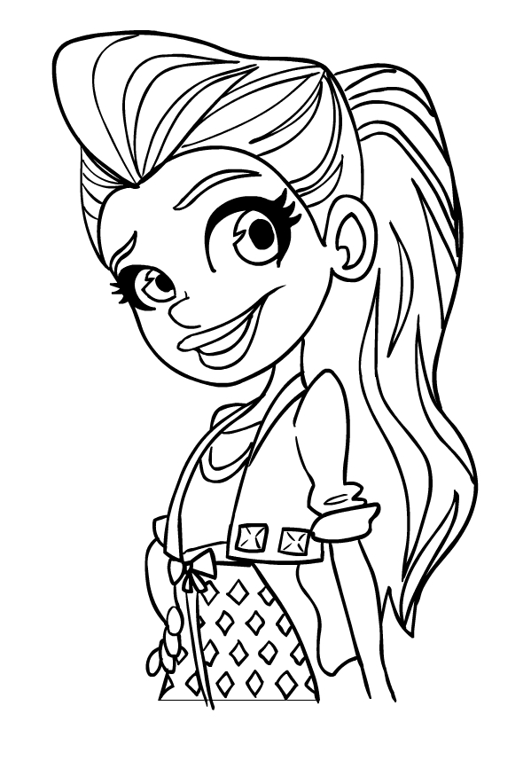 Drawing of Lila l'friend of Polly Pocket to print and coloring