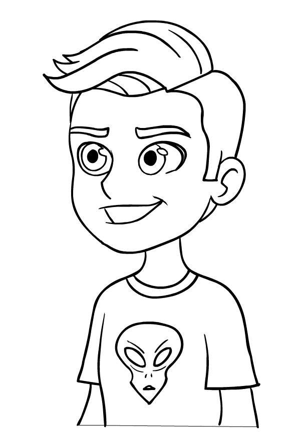 Drawing of Nicolas l'friend of Polly Pocket to print and coloring