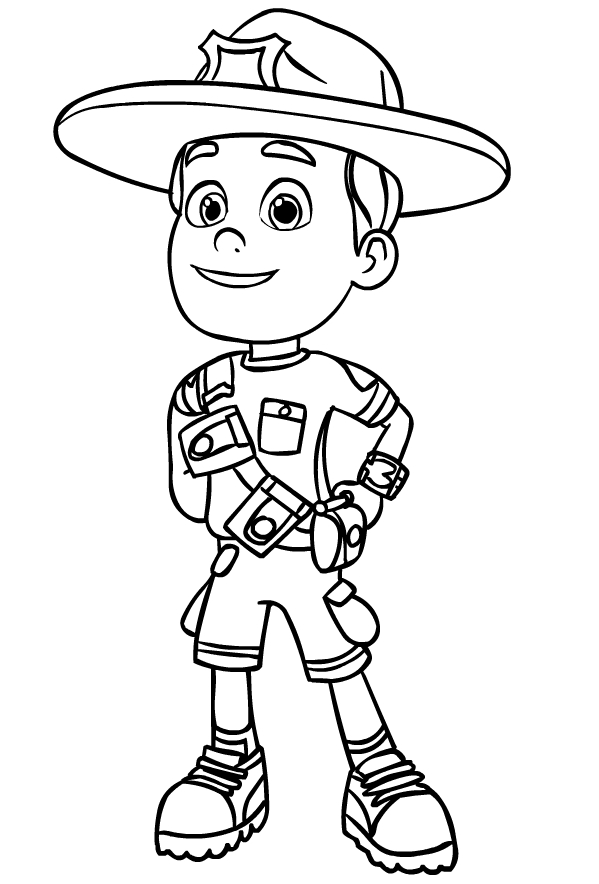 Drawing of Ranger Rob to print and coloring