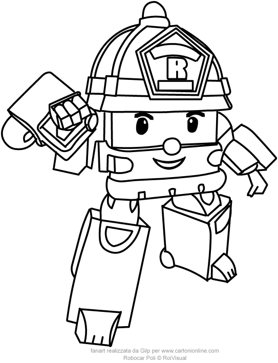  Roy from Robocar Poli coloring page to print
