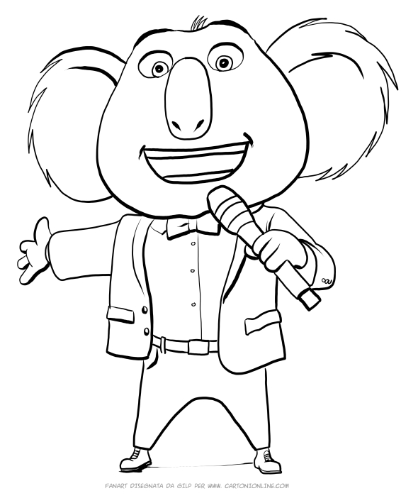  Buster Moon the koala of Sing coloring page to print
