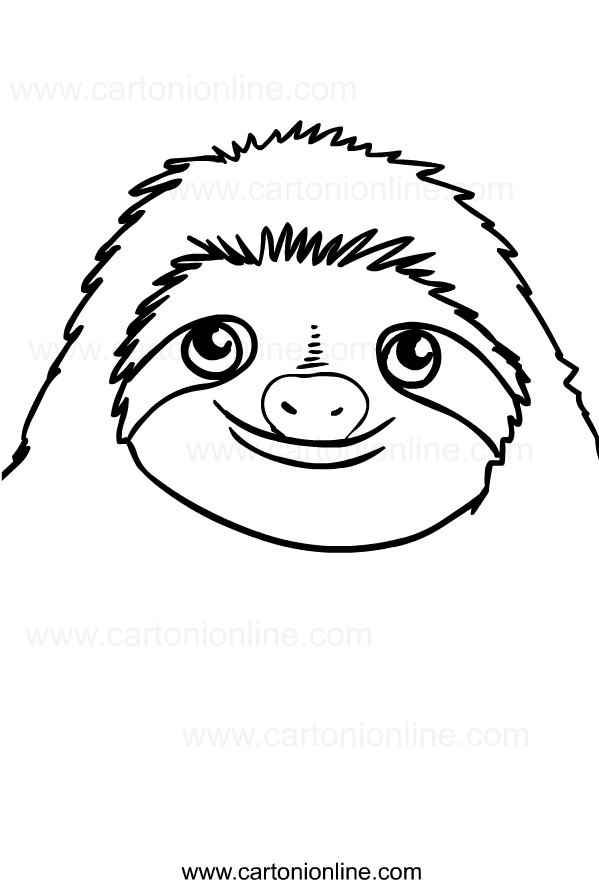 Drawing of sloths to print and coloring