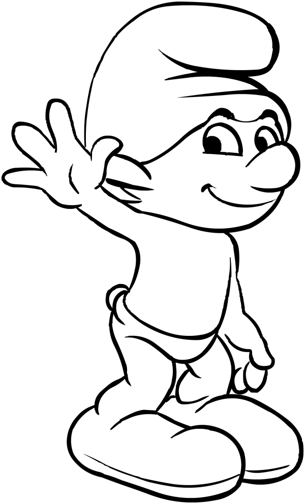  Clumsy Smurf coloring page to print