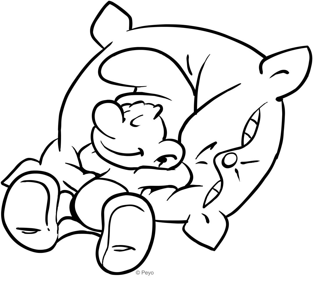 Lazy Smurf coloring page to print