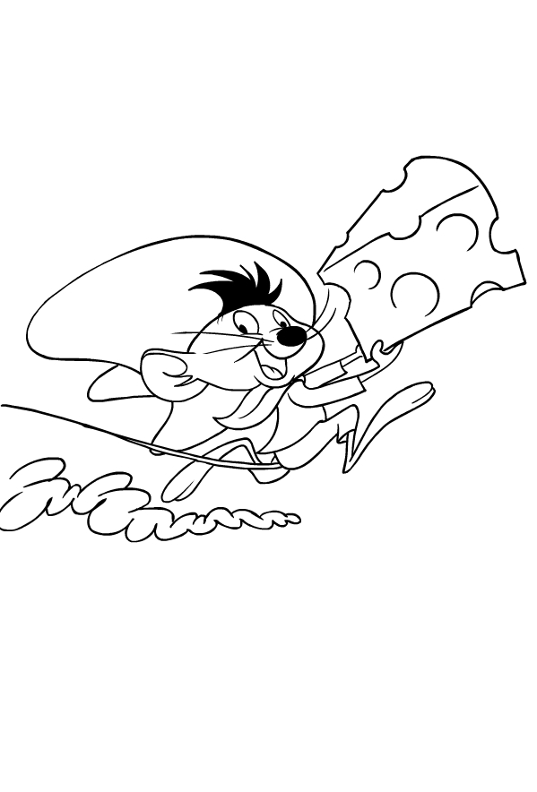 Drawing of Speedy Gonzales coloring page. www.cartonionline.com. 
