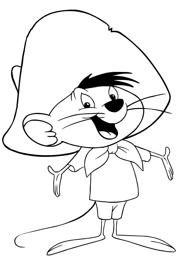 Easy Speedy Gonzales Coloring Page - ColoringAll